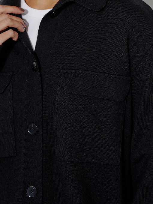 Джемми костюм ( рубашка+брюки ) трикотажный (черный, 44-46/164-170)