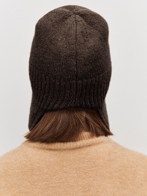 Онтарио шапка-ушанка трикотажная (т.коричневый, 56-58)