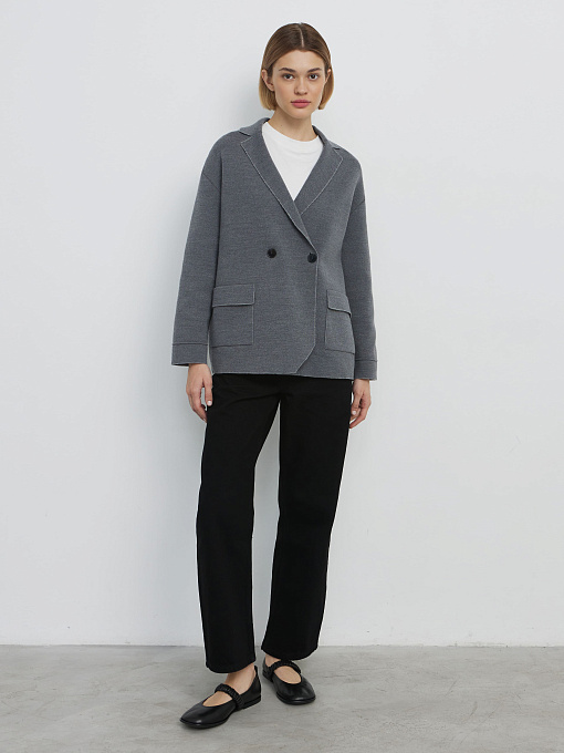 Фарго пиджак трикотажный (серый меланж, 44-46)