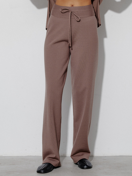 Джемми костюм ( рубашка+брюки ) трикотажный (какао, 40-42/170-175)