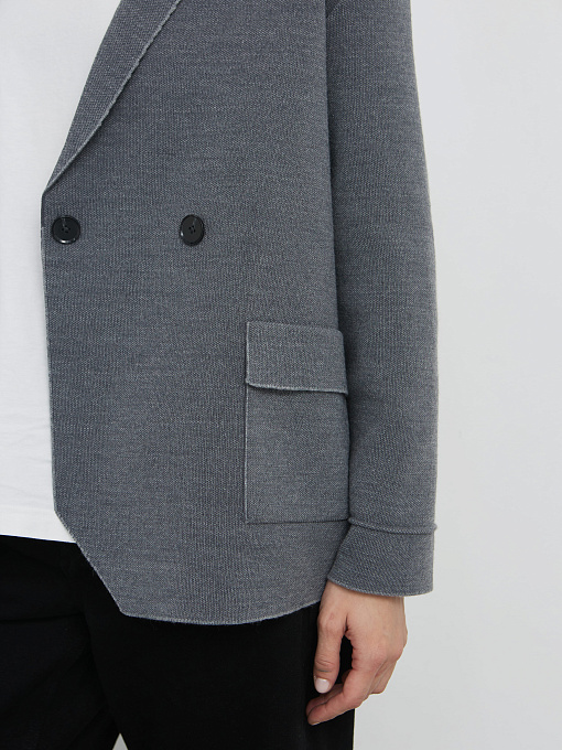 Фарго пиджак трикотажный (серый меланж, 44-46)