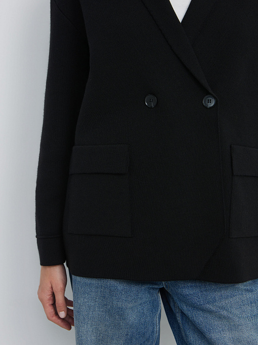 Фарго пиджак трикотажный (черный, 44-46)