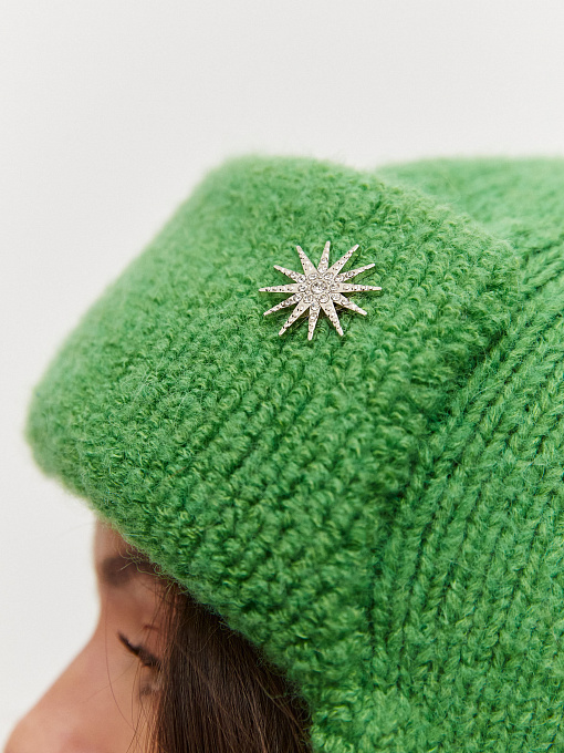 Стокгольм шапка-ушанка трикотажная (ярко-зеленый, 56-58)