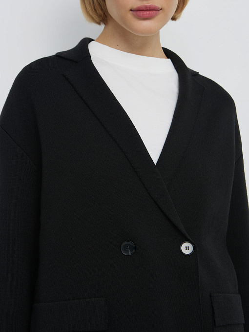 Монако пиджак трикотажный (черный, 44-46)